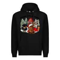 Black hanging with my gnomies Premium Hoodie - CowGirlArtShop