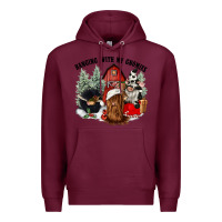 Burgundy hanging with my gnomies Premium Hoodie - CowGirlArtShop