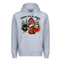 Heather Grey hanging with my gnomies Premium Hoodie - CowGirlArtShop