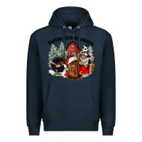 Navy hanging with my gnomies Premium Hoodie - CowGirlArtShop