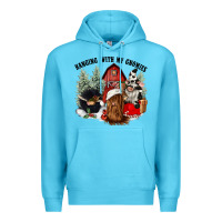 Ocean Blue hanging with my gnomies Premium Hoodie - CowGirlArtShop