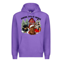 Purple hanging with my gnomies Premium Hoodie - CowGirlArtShop