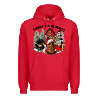 Red hanging with my gnomies Premium Hoodie - CowGirlArtShop