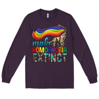 Plum Lgbtq Make Homophobia Extinct Long Sleeve Tee - BundleAndBundleShop