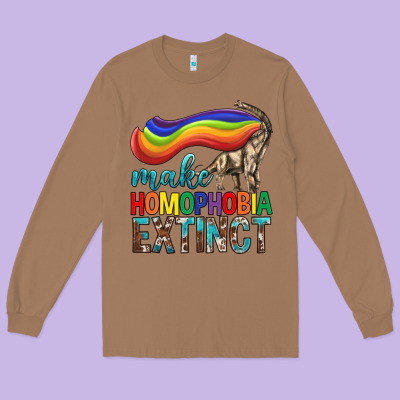 Lgbtq Make Homophobia Extinct Long Sleeve Tee Designed By Bundleandbundleshop
