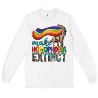 White Lgbtq Make Homophobia Extinct Long Sleeve Tee - BundleAndBundleShop