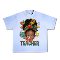 Grape Ice math teacher life afro messy bun Urban Heavy Tee - NancyCooperArtShop
