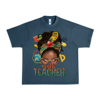 Midnight Navy math teacher life afro messy bun Urban Heavy Tee - NancyCooperArtShop