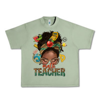 Oil Green math teacher life afro messy bun Urban Heavy Tee - NancyCooperArtShop