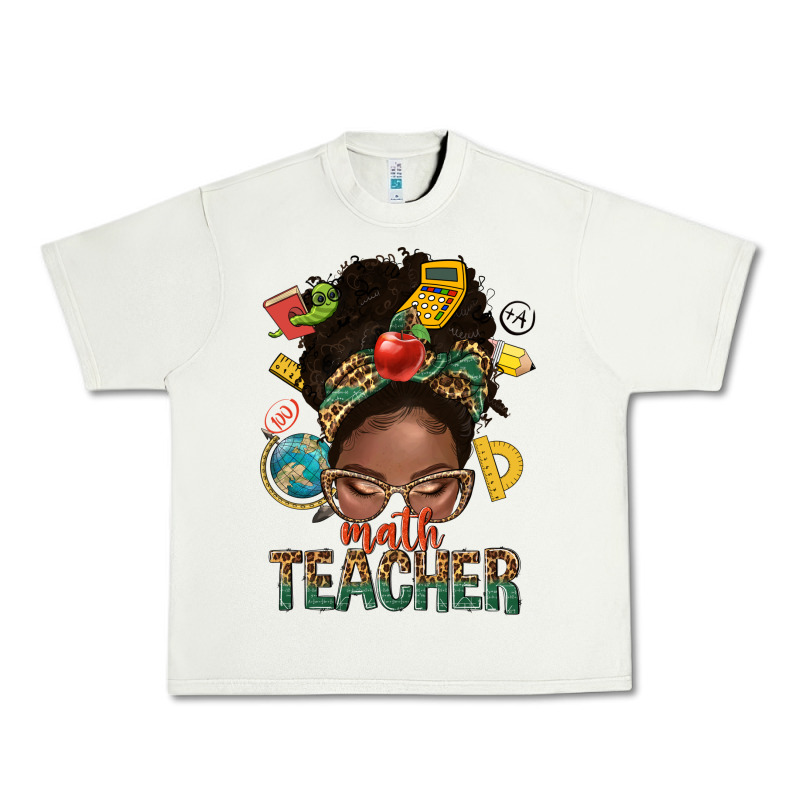 Math Teacher Life Afro Messy Bun Urban Heavy Tee by NancyCooperArtShop | Teevron