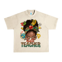 Sandshell math teacher life afro messy bun Urban Heavy Tee - NancyCooperArtShop