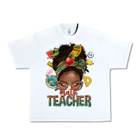 White math teacher life afro messy bun Urban Heavy Tee - NancyCooperArtShop