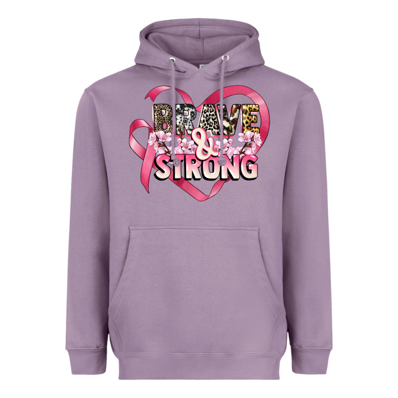 Brave And Strong Cancer Awareness Heavyweight Hoodie by CowGirlArtShop | Teevron