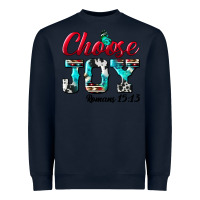 Navy Choose Joy Heavyweight Sweatshirt - BundleAndBundleShop