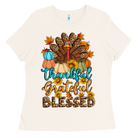 Bone thankful grateful blessed turkey Ladies Tee - Artiststas