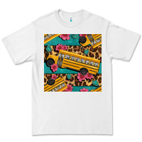 White school bus and leopar seamless pattern Premium Tee - BundleAndBundleShop