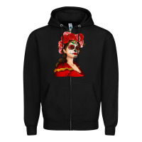 Black Sugar skull girl Zipper Hoodie - NancyCooperArtShop