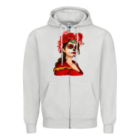 Dove Grey Sugar skull girl Zipper Hoodie - NancyCooperArtShop