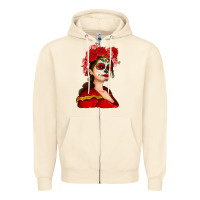 Sandshell Sugar skull girl Zipper Hoodie - NancyCooperArtShop