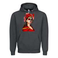 Smoke Sugar skull girl Zipper Hoodie - NancyCooperArtShop