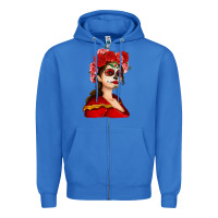 True Royal Sugar skull girl Zipper Hoodie - NancyCooperArtShop