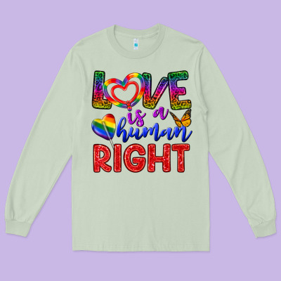 Love İs A Human Right Long Sleeve Tee Designed By Bundleandbundleshop