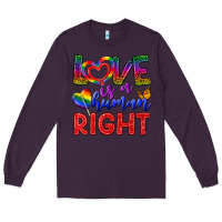 Plum Love İs a Human Right Long Sleeve Tee - BundleAndBundleShop