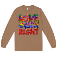 Toasted Coconut Love İs a Human Right Long Sleeve Tee - BundleAndBundleShop