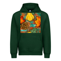 Forest Green fall pumpkins seamless pattern Urban Hoodie - BundleAndBundleShop