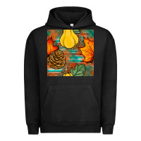 Pigment Black fall pumpkins seamless pattern Urban Hoodie - BundleAndBundleShop