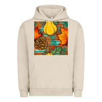 Pigment French Oak fall pumpkins seamless pattern Urban Hoodie - BundleAndBundleShop