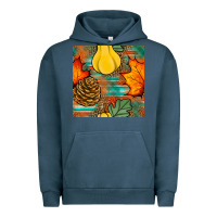 Pigment Midnight Navy fall pumpkins seamless pattern Urban Hoodie - BundleAndBundleShop