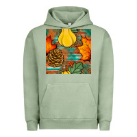 Pigment Oil Green fall pumpkins seamless pattern Urban Hoodie - BundleAndBundleShop