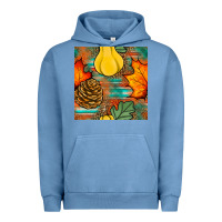Pigment Pebble Blue fall pumpkins seamless pattern Urban Hoodie - BundleAndBundleShop