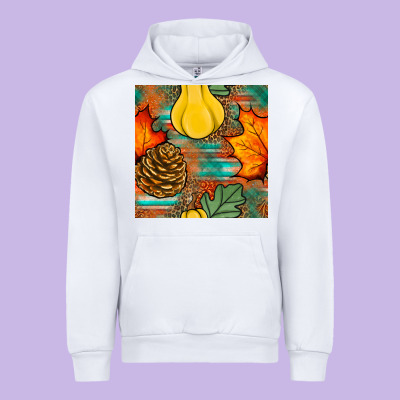 Fall Pumpkins Seamless Pattern Urban Hoodie Designed By Bundleandbundleshop