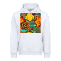 White fall pumpkins seamless pattern Urban Hoodie - BundleAndBundleShop