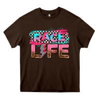 Chocolate Brown race life Heavy Core Tee - AdoDesignShop