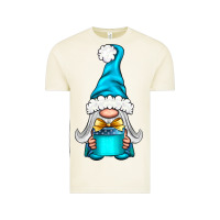 Vintage Arctic winter gnome with gift Vintage Tee - NancyCooperArtShop