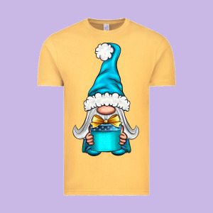 Winter Gnome With Gift Vintage Tee Designed By Nancycooperartshop