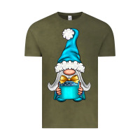 Vintage Olive winter gnome with gift Vintage Tee - NancyCooperArtShop