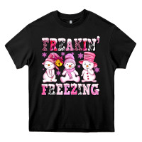 Black freaking freezing with Snowmans Heavy Core Tee - AdoDesignShop