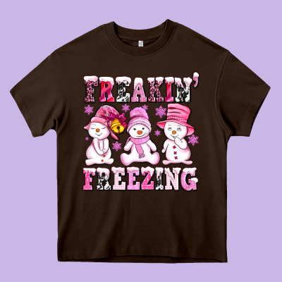 Freaking Freezing With Snowmans Heavy Core Tee Designed By Adodesignshop