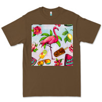 Cacao sweet summer flamingo seamless pattern Premium Tee - BundleAndBundleShop