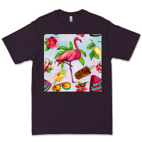 Plum sweet summer flamingo seamless pattern Premium Tee - BundleAndBundleShop