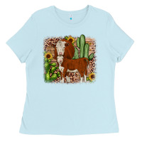 Baby Blue Hereford cactus sunflower Ladies Tee - JahusDesignShop