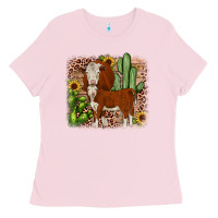 Bubblegum Pink Hereford cactus sunflower Ladies Tee - JahusDesignShop
