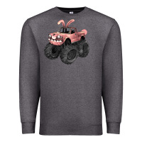 Charcoal Heather Easter monster truck Easter Day Premium Sweatshirt - HowdyJamesFarm