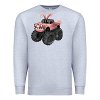 Heather Grey Easter monster truck Easter Day Premium Sweatshirt - HowdyJamesFarm