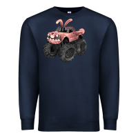 Navy Easter monster truck Easter Day Premium Sweatshirt - HowdyJamesFarm