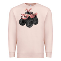 Pale Pink Easter monster truck Easter Day Premium Sweatshirt - HowdyJamesFarm